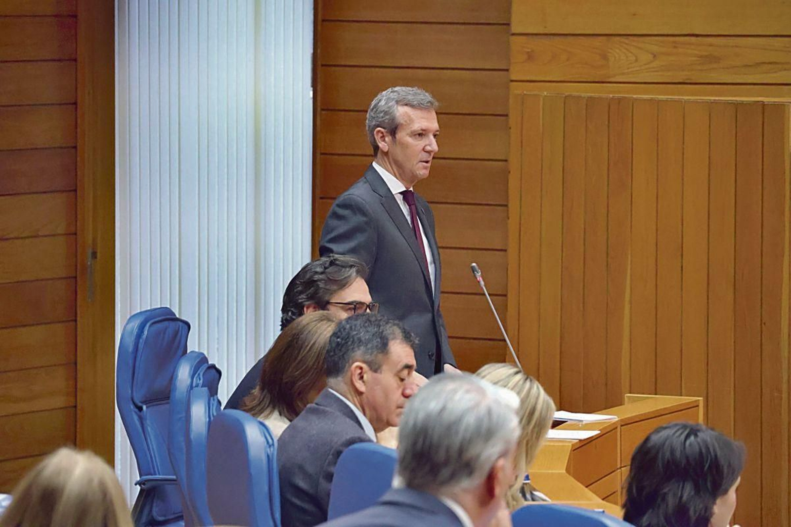 El presidente de la Xunta, Alfonso Rueda, ayer en el Parlamento.