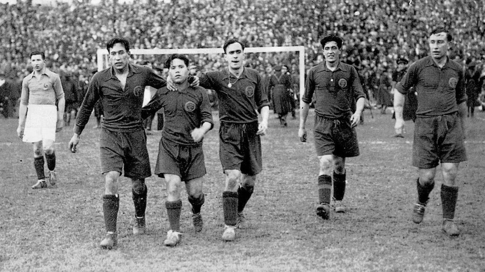 Varios integrantes de una de las mejores selecciones españolas de la historia.