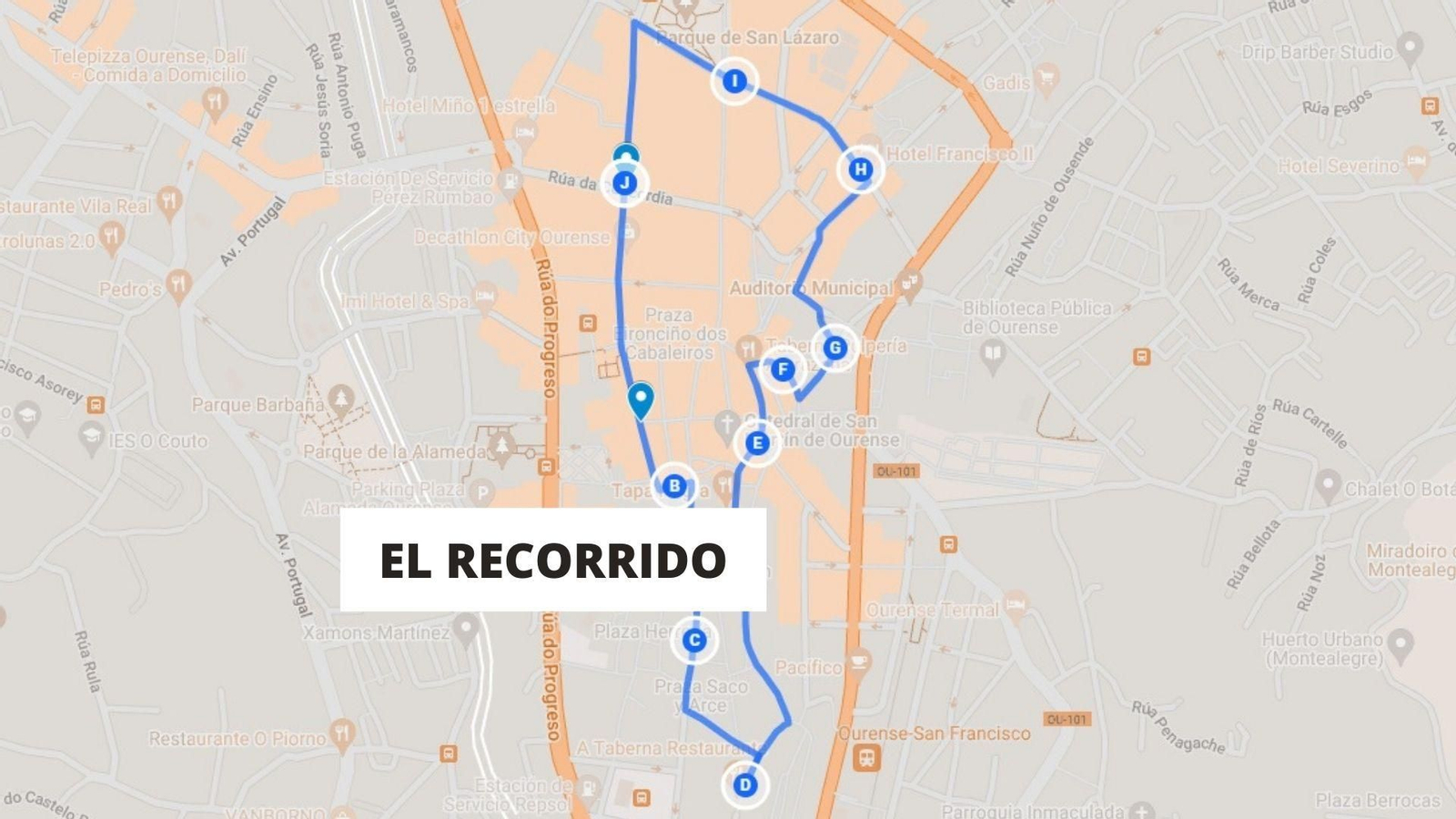 El recorrido de la San Silvestre.