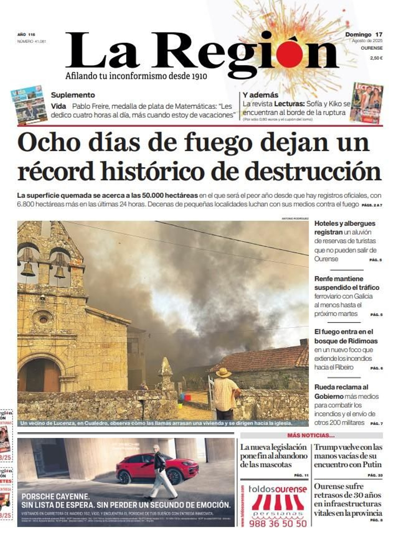 Portada domingo 17 de agosto