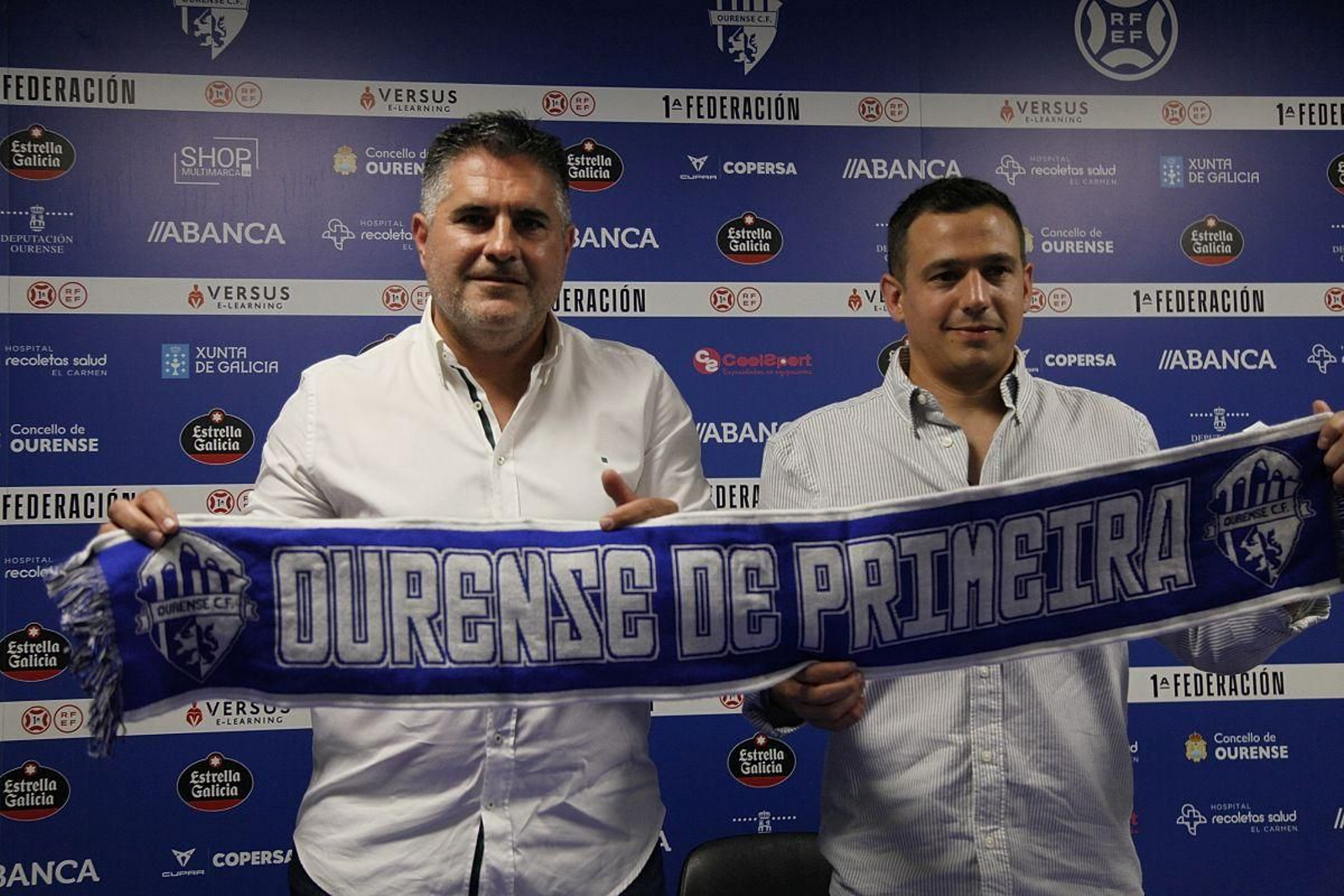 El presidente Camilo Díaz, el día de la presentación del técnico Dani Llácer.