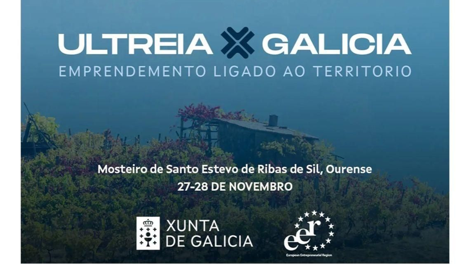 El cartel oficial del encuentro Ultreia en la Ribeira Sacra.