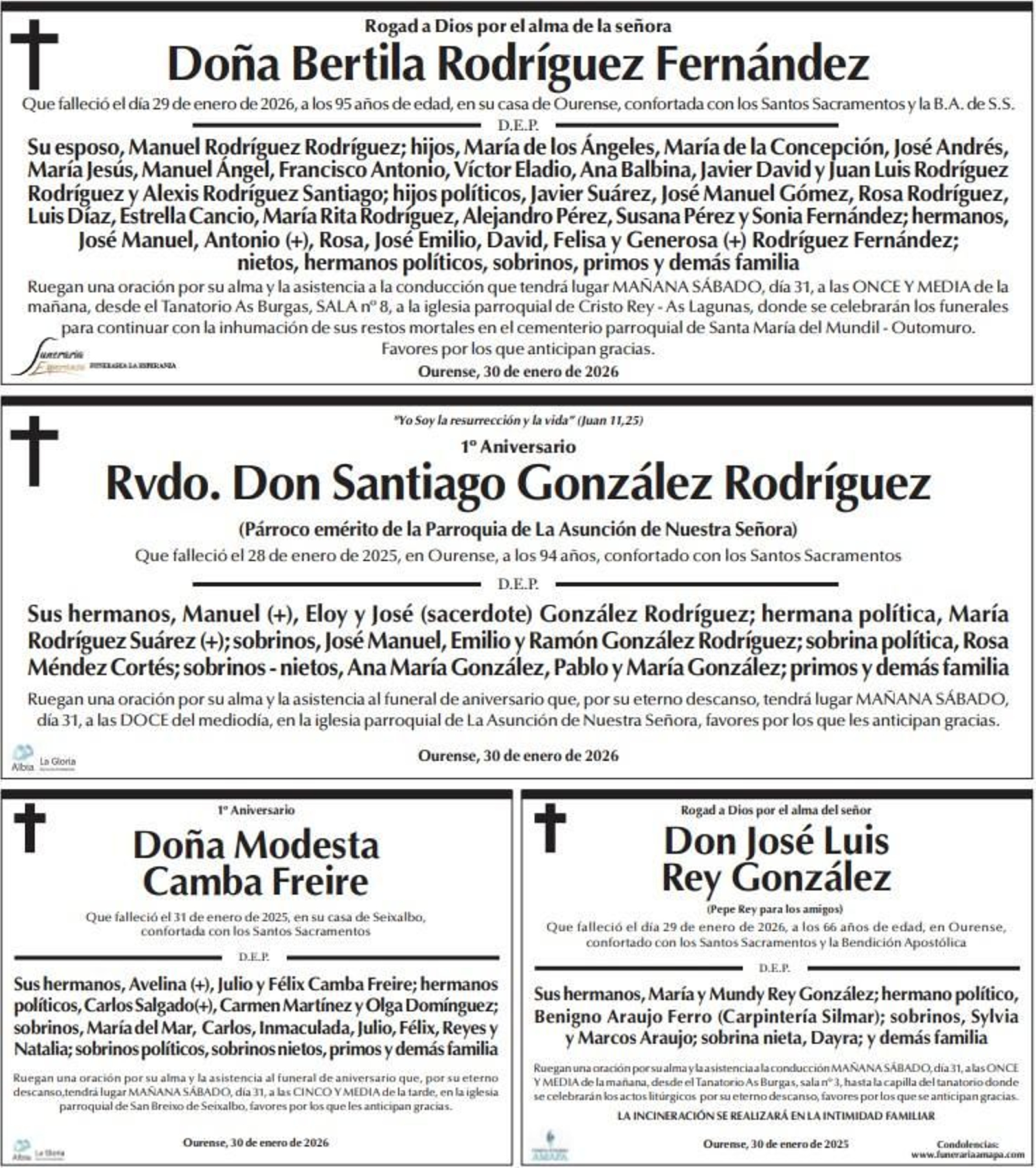 Las despedidas de este viernes en La Región