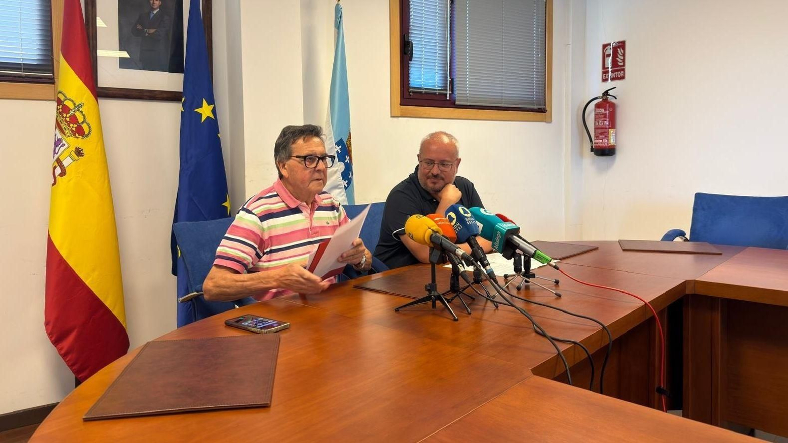 Los alcaldes de Ribadavia y Carballeda de Avia, César Fernández (PP) y Luis Milia (PSOE)