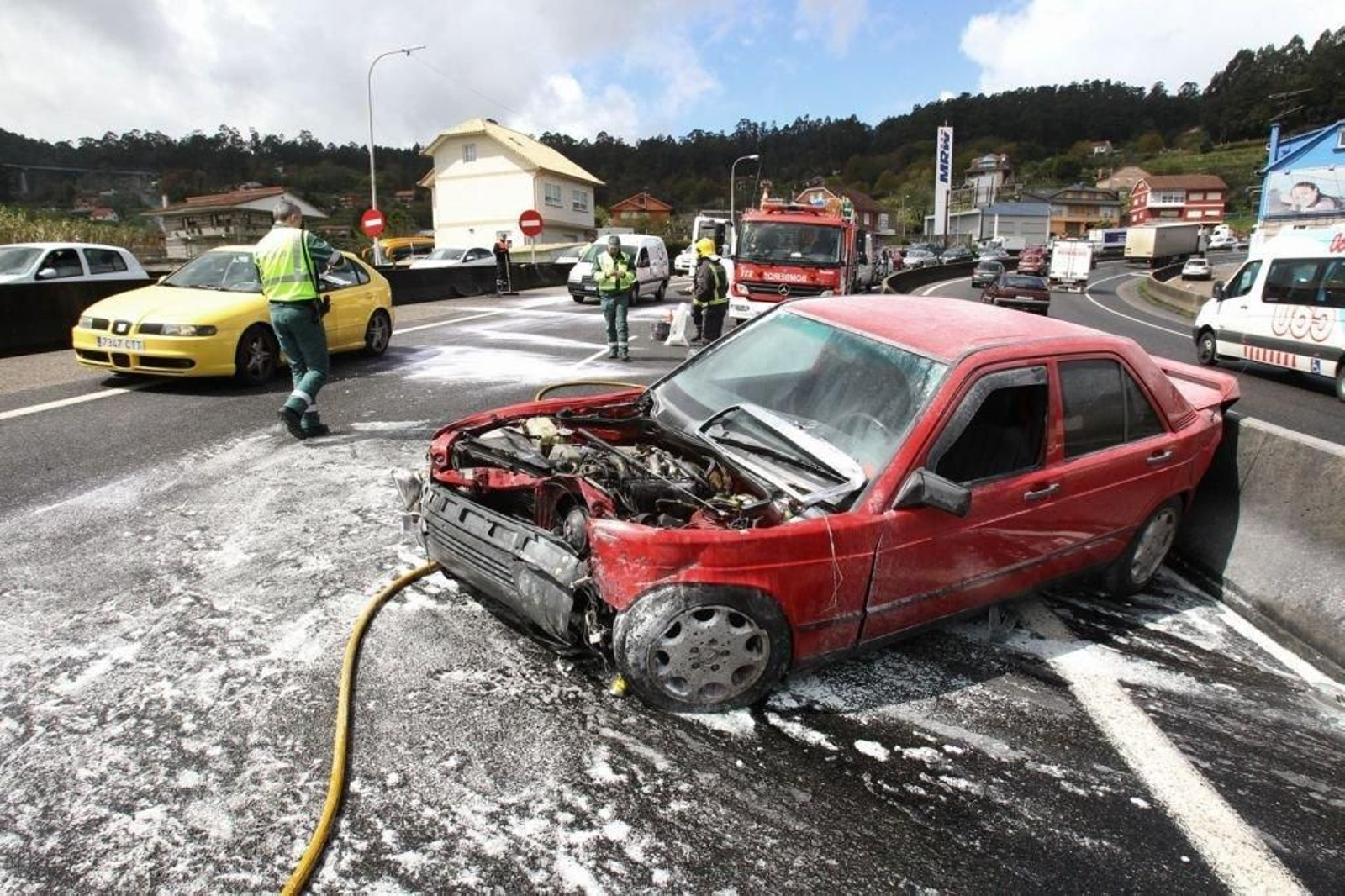Uno de los múltiples accidentes en el tramo en cuestión de la Vigo-Porriño.