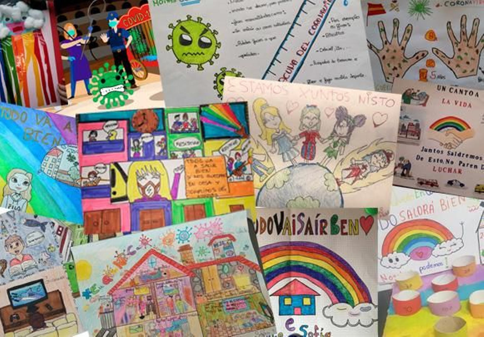 Algunos de los dibujos realizados por los participantes.