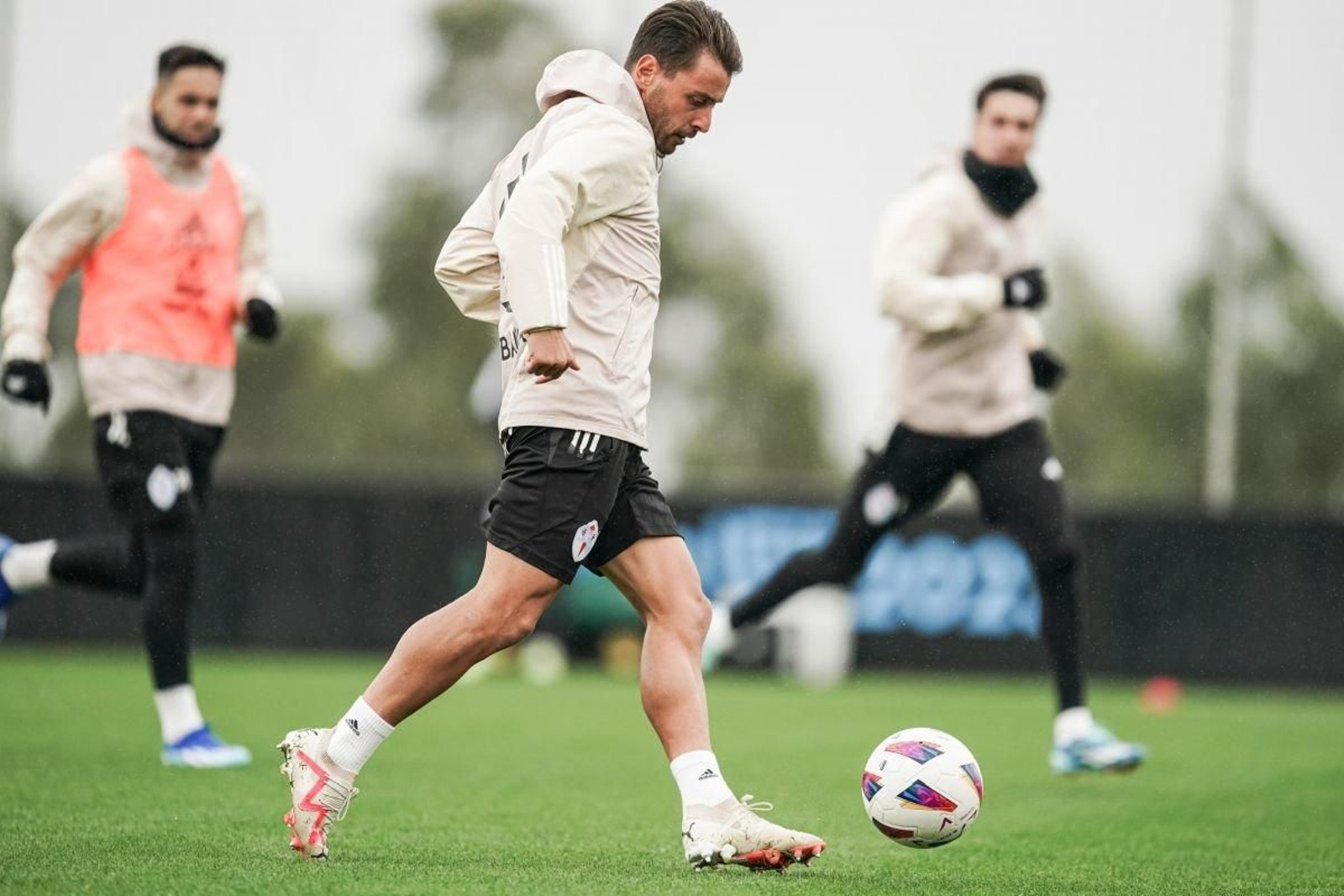Kevin Vázquez, en un entrenamiento de esta temporada en la ciudad deportiva de Mos.
