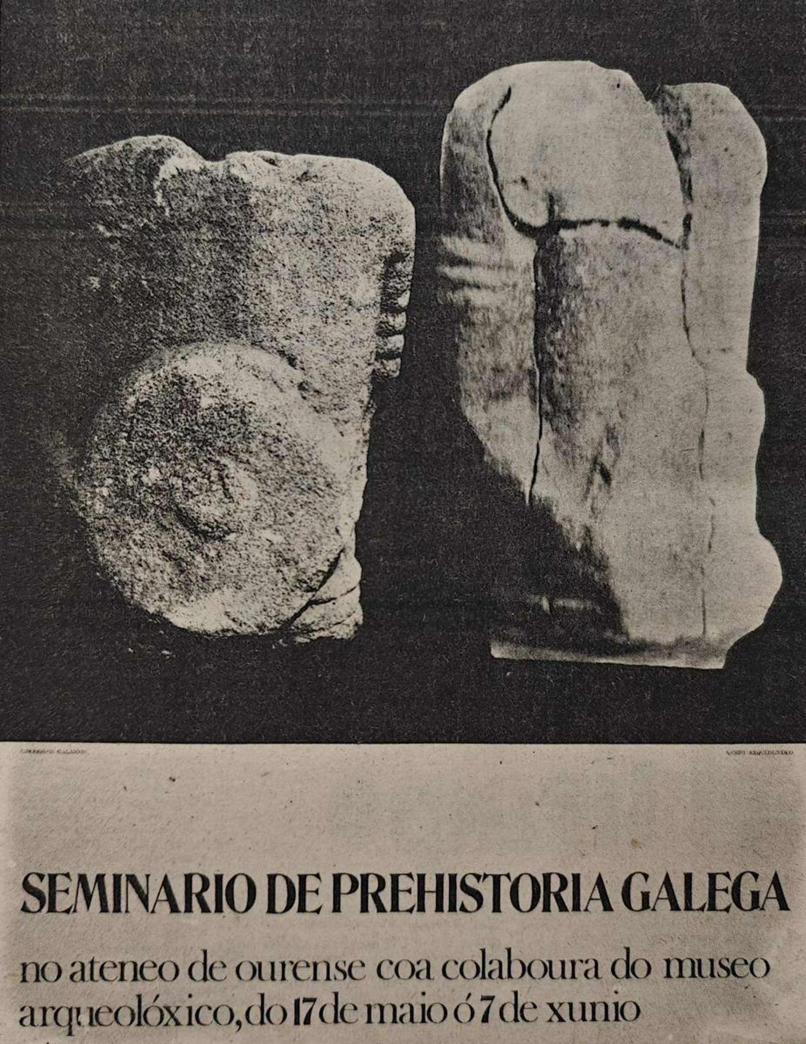 Cartel de Enrique Conde para el Seminario de Prehistoria gallega.