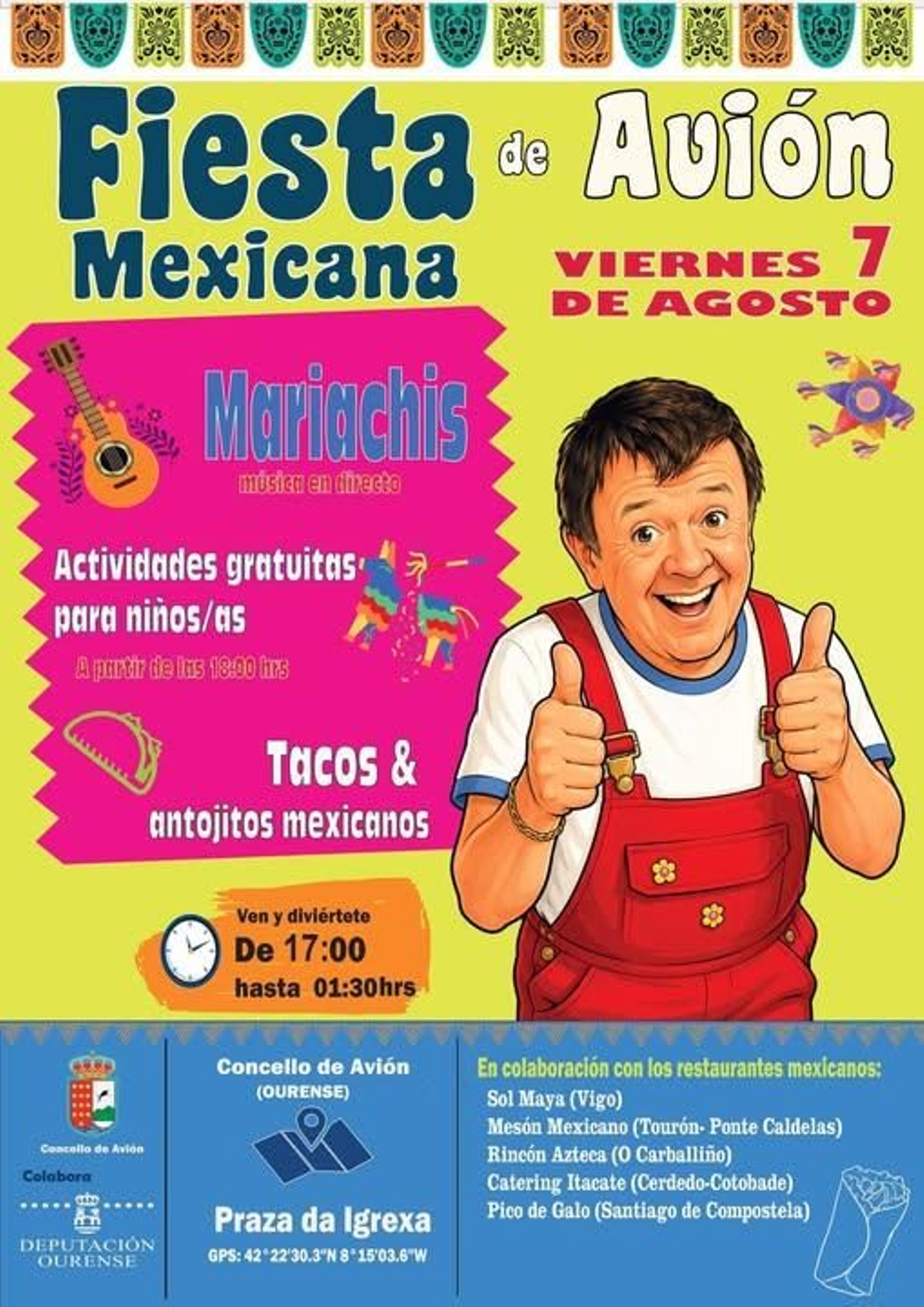 Cartel fiesta mexicana de Avión.