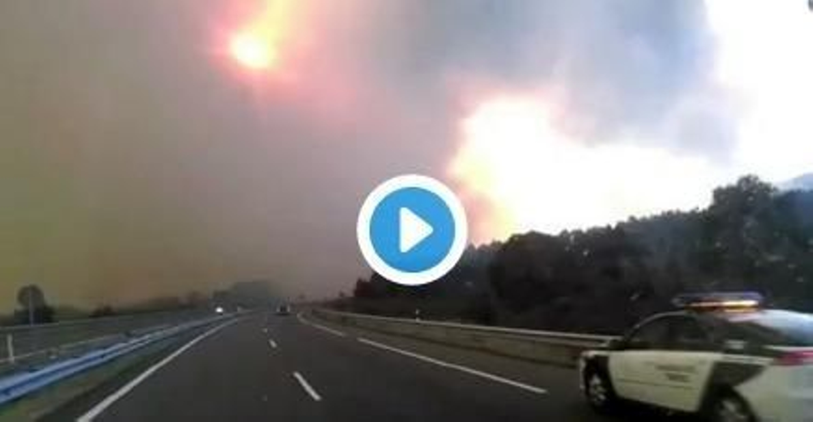 Captura de pantalla del vídeo del grupo en la autovía A-52 a la altura de Verín.