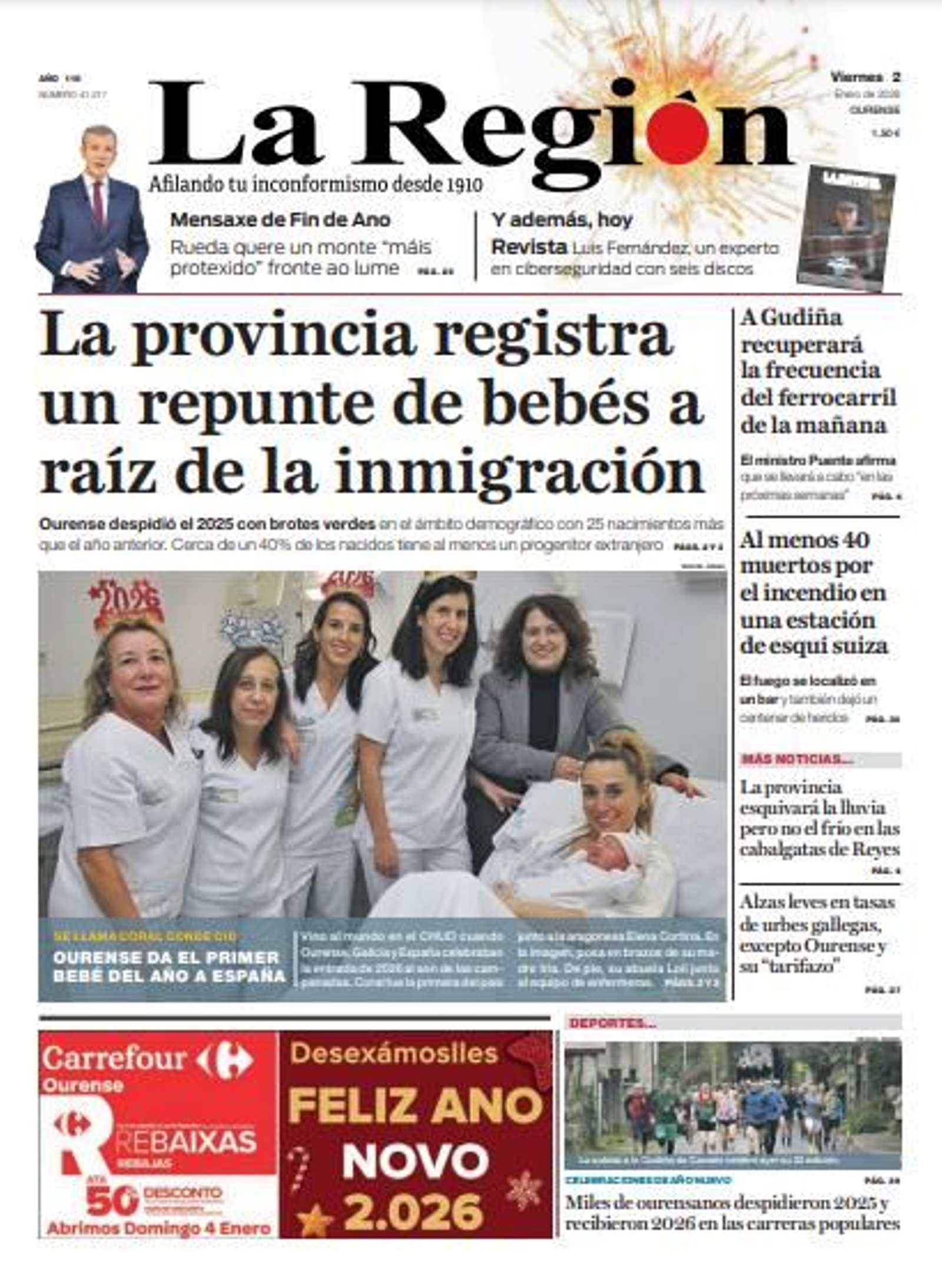 Los titulares de La Región de este viernes, 2 de enero