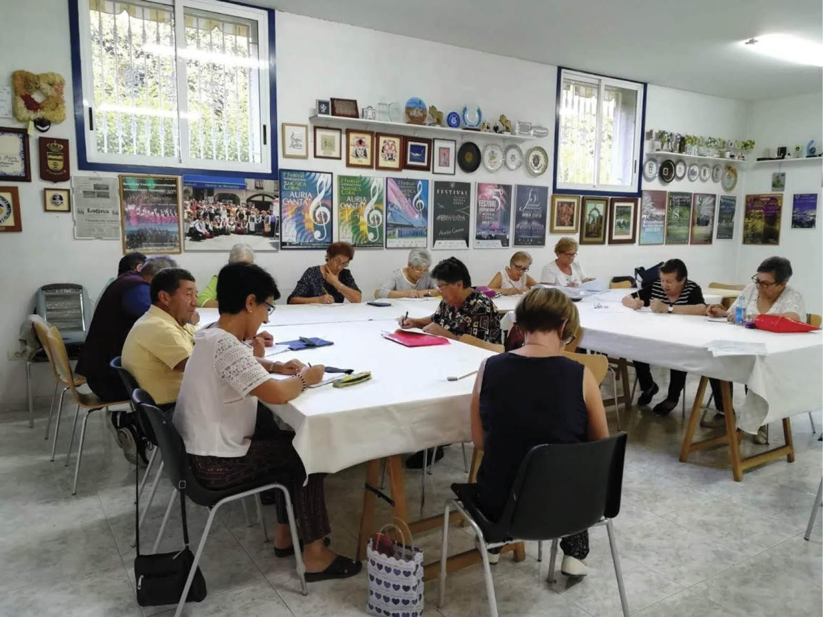Actividades del último taller de memoria celebrado en A Valenzá (Barbadás), en 2019.