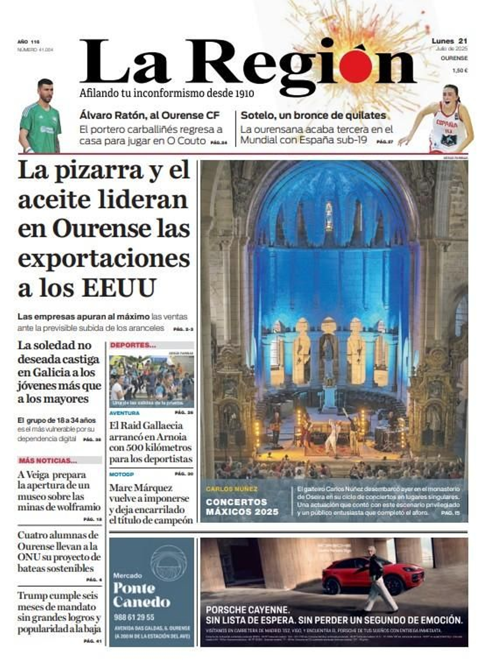 La portada lunes 21 de julio