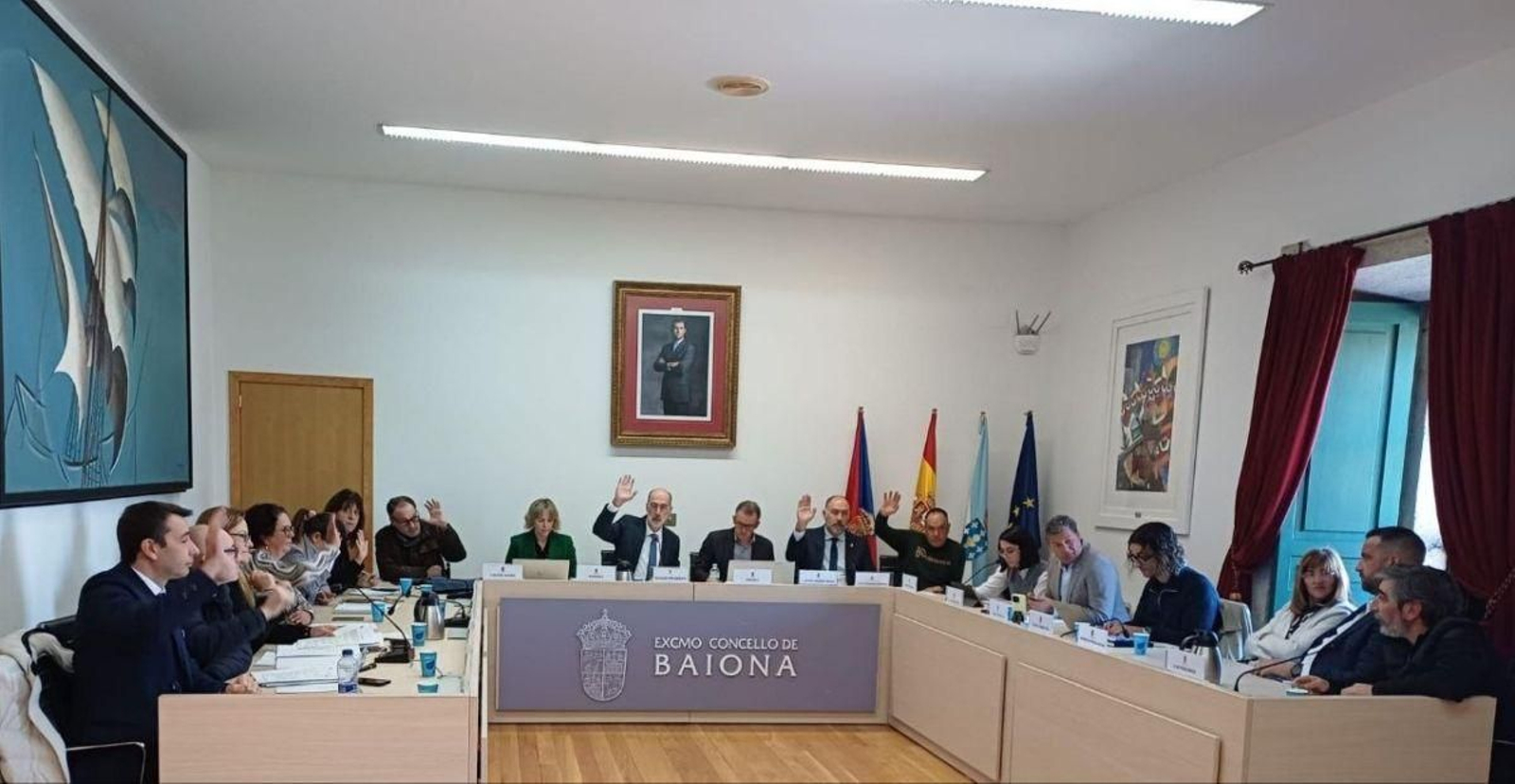 Un momento de la votación de los presupuestos durante el último pleno municipal.