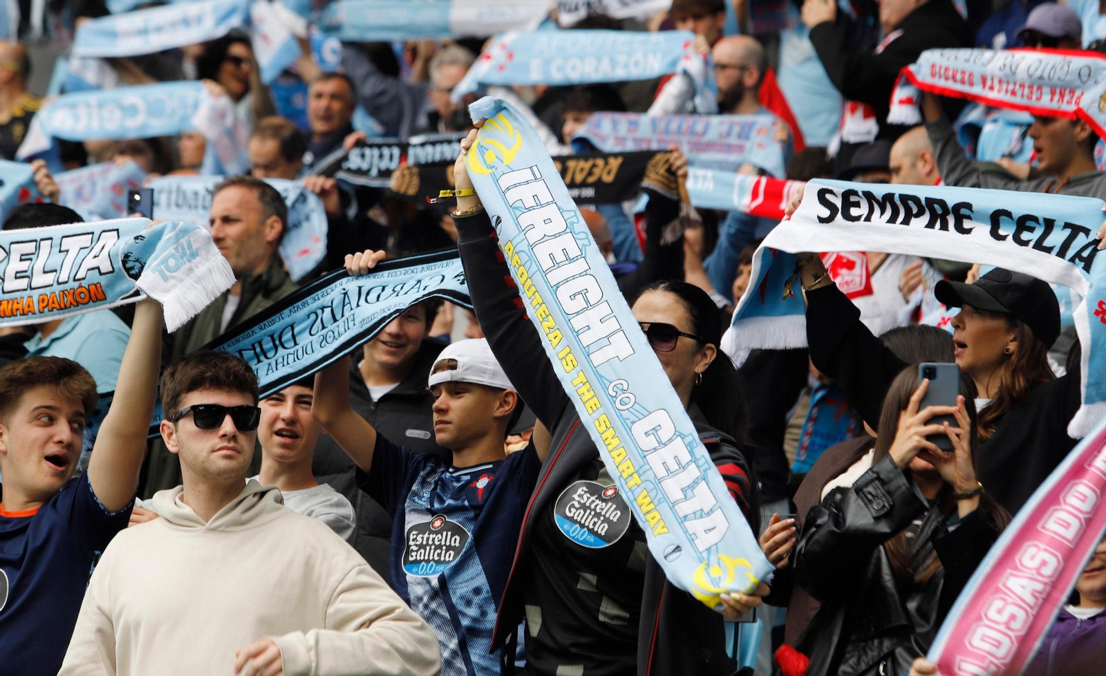 La afición celeste en Balaídos.