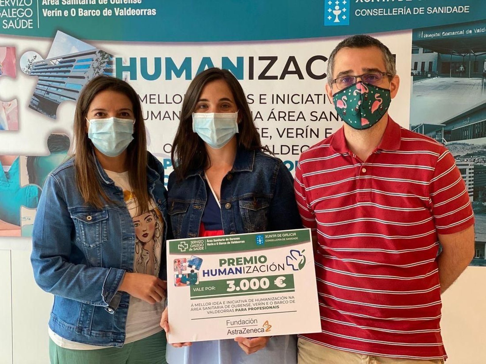 Yolanda Maroño, Miriam Vázquez y Yago Mouriño, ganadores del área profesional.