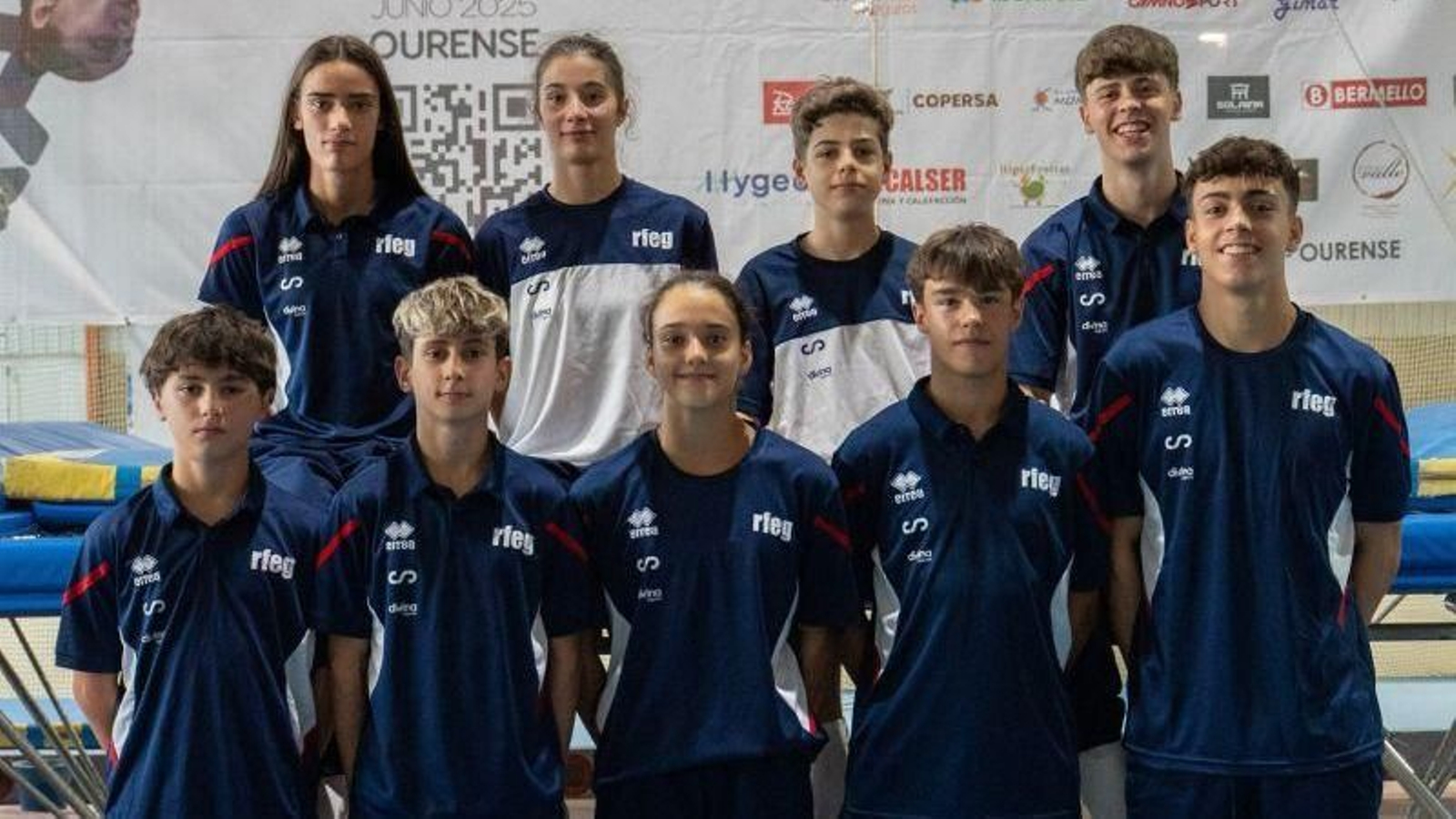Representación del Ximnasia Pavillón que en noviembre participará en el Campeonato del Mundo de trampolín.