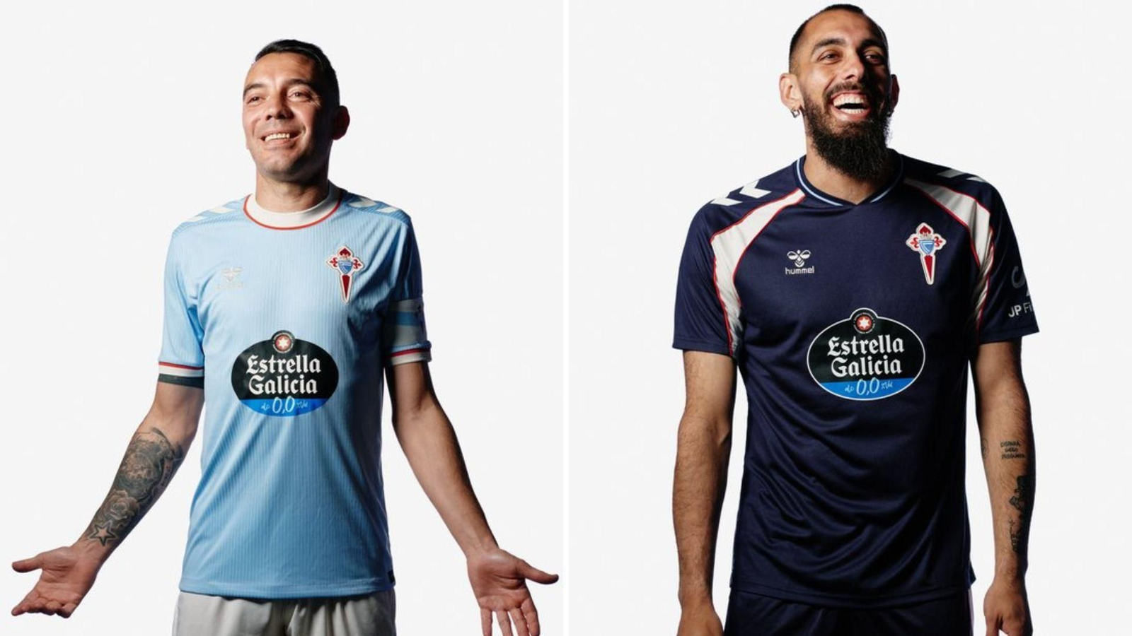 La primera y la segunda equipación del Celta para la temporada 2026-27.
