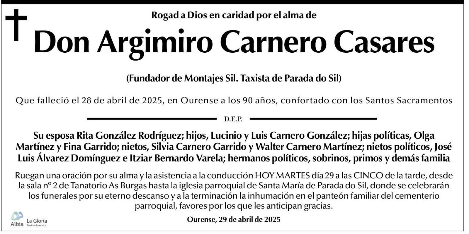 esquelas martes 29 de abrilq