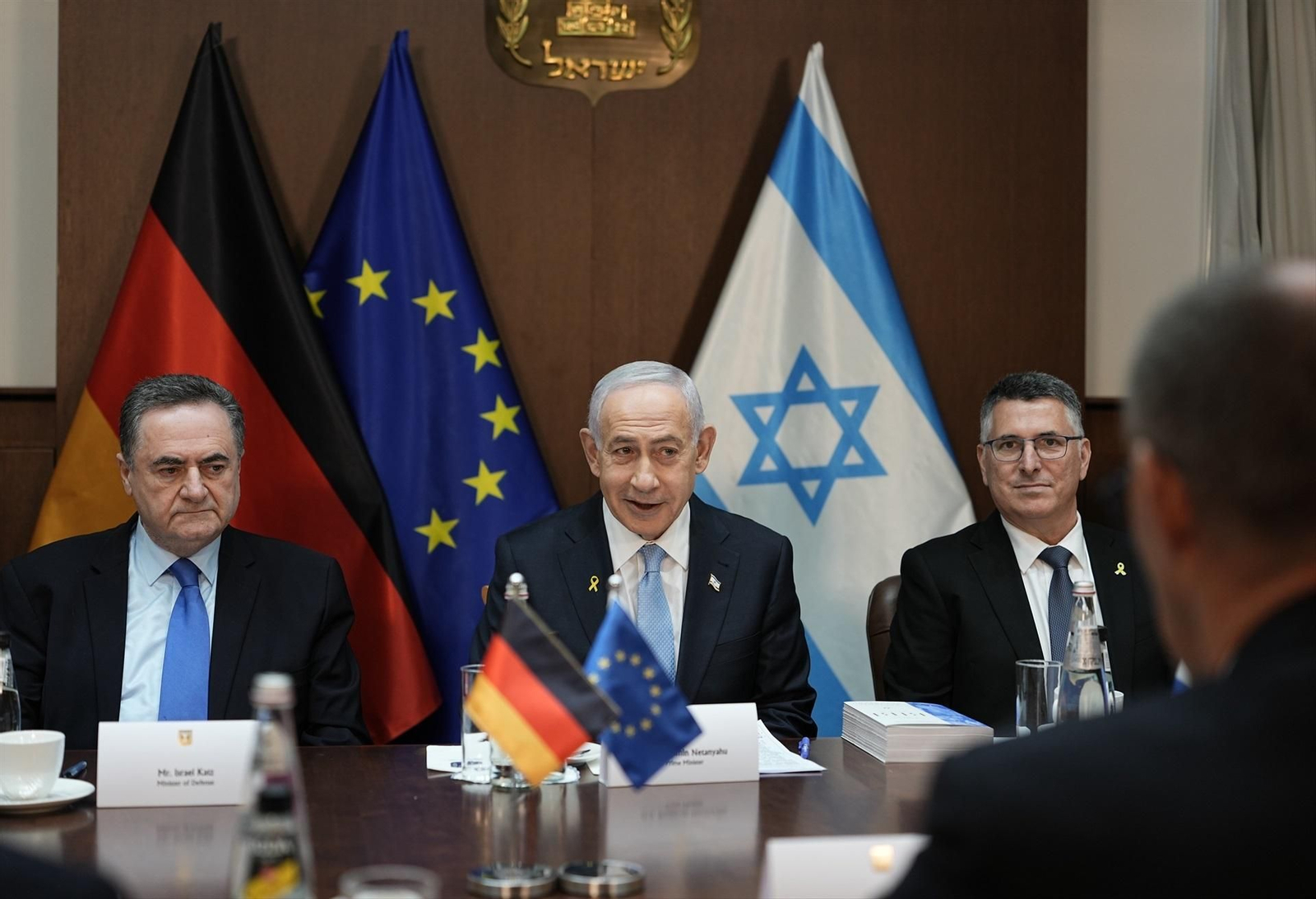 Netanyahu durante su reunión de hoy con el canciller alemán