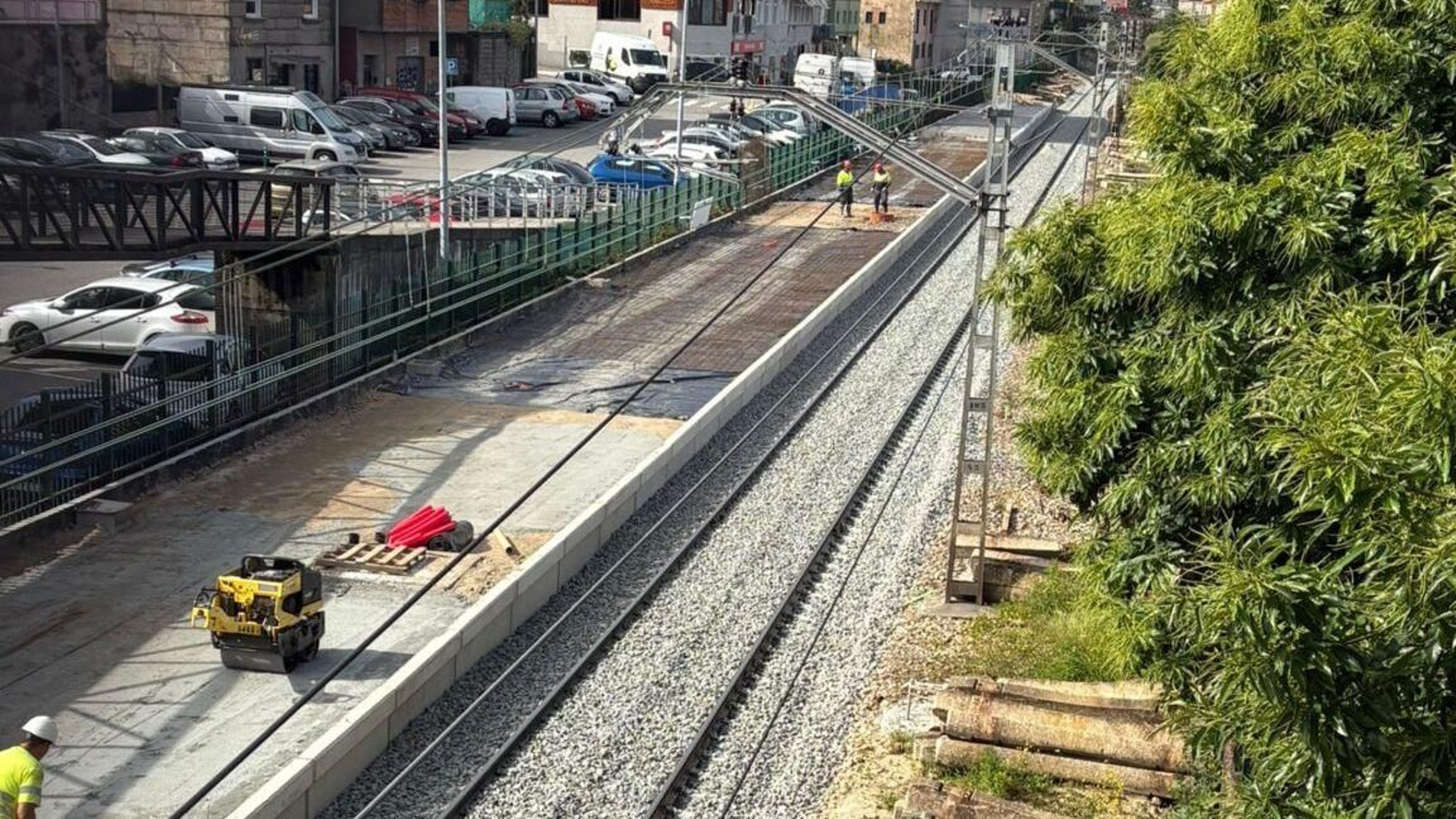 Zona en la que se están realizando los trabajos de noche.