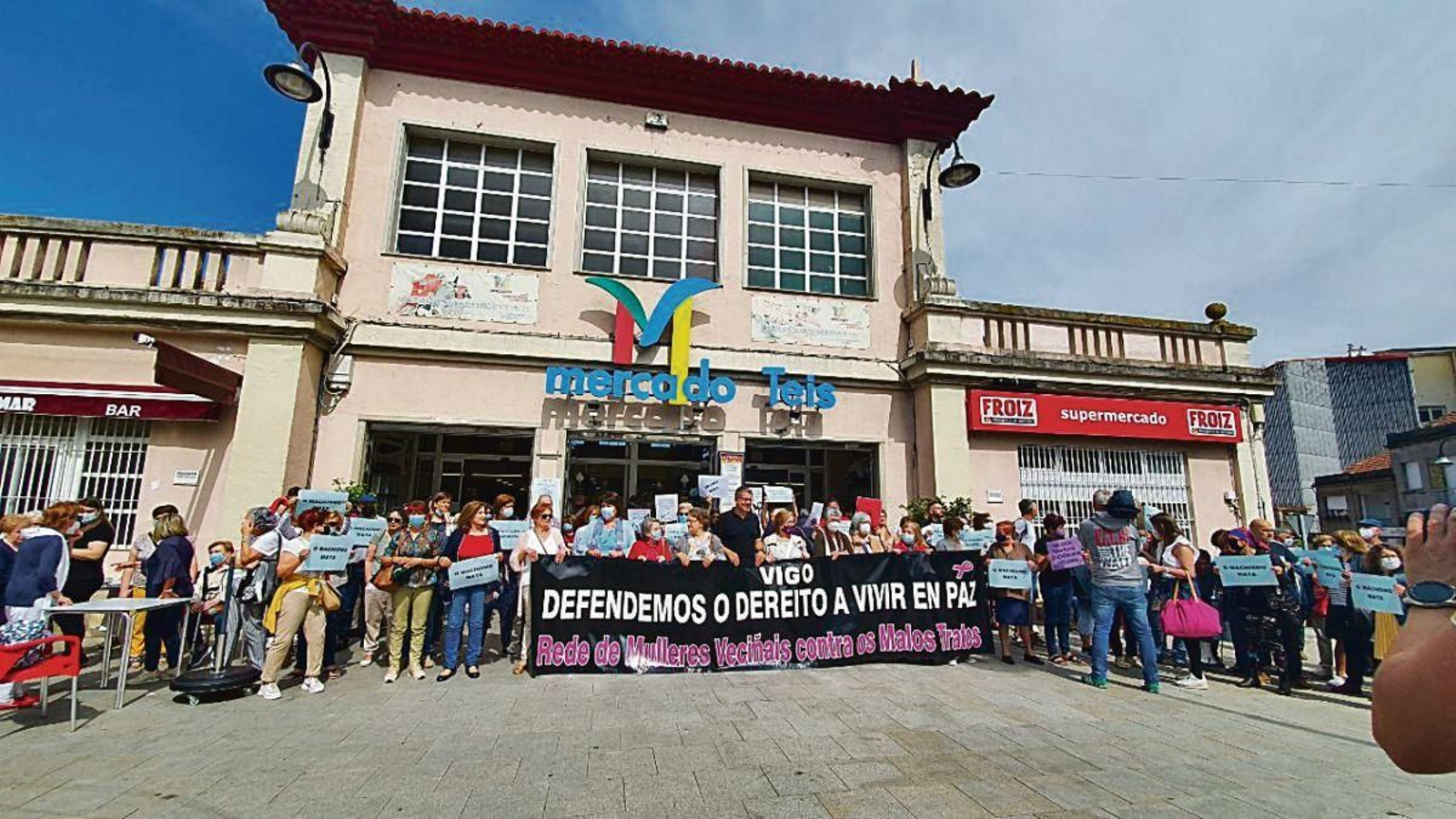 Concentración el pasado año en Teis por el crimen de la pescantina cuyo juicio comienza esta semana.
