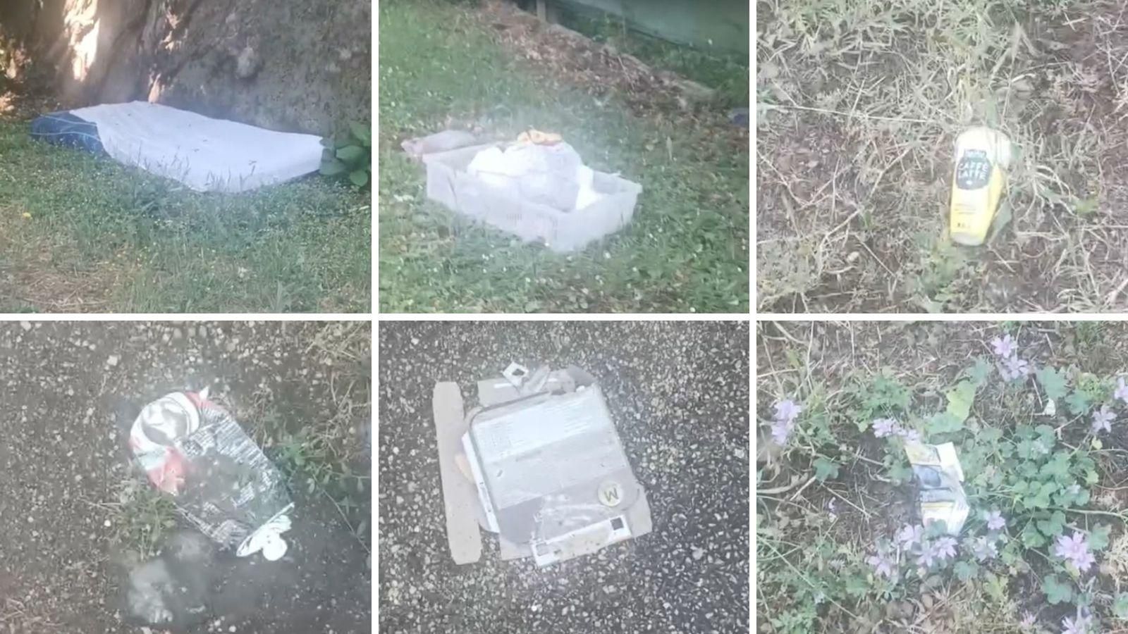 Basura tirada en el barrio ourensano de A Ponte.