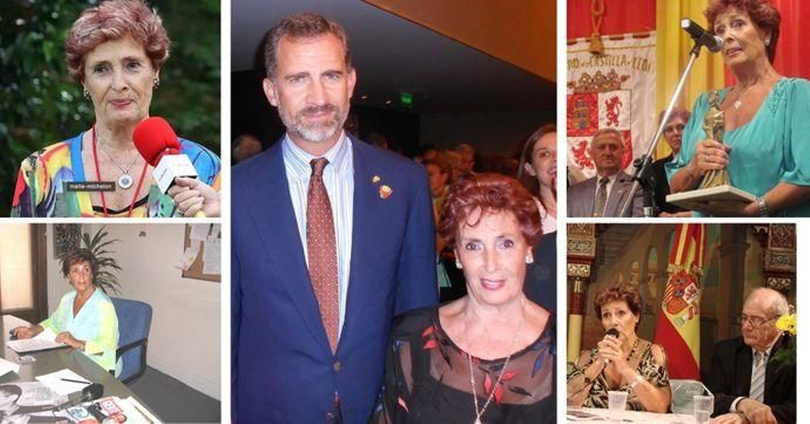 Maite Michelón en algunos momentos de su vida pública
