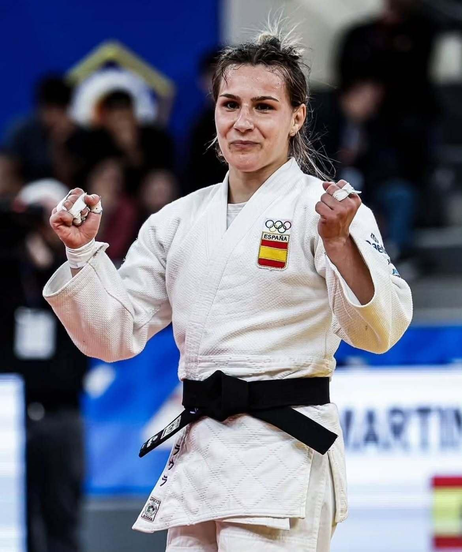 Laura Martínez Abelenda celebra el resultado obtenido ayer.