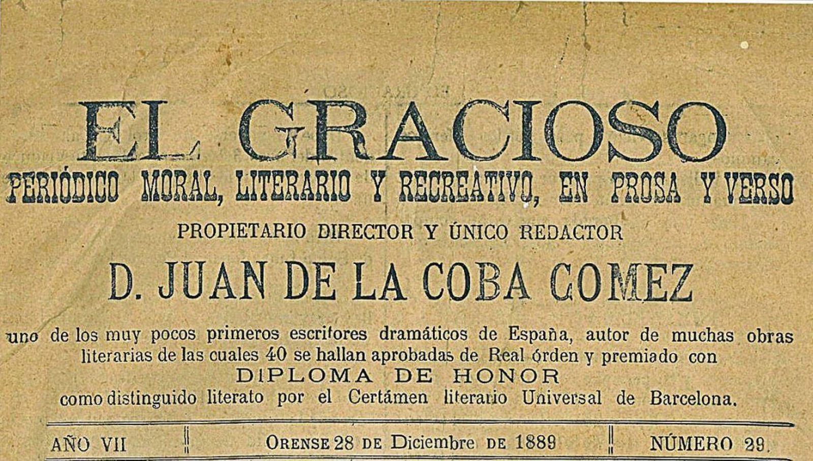 También cayo en mis manos otro ejemplar de El Gracioso, que depositare también en un archivo público, para que podáis consultarlo a través de Galiciana.