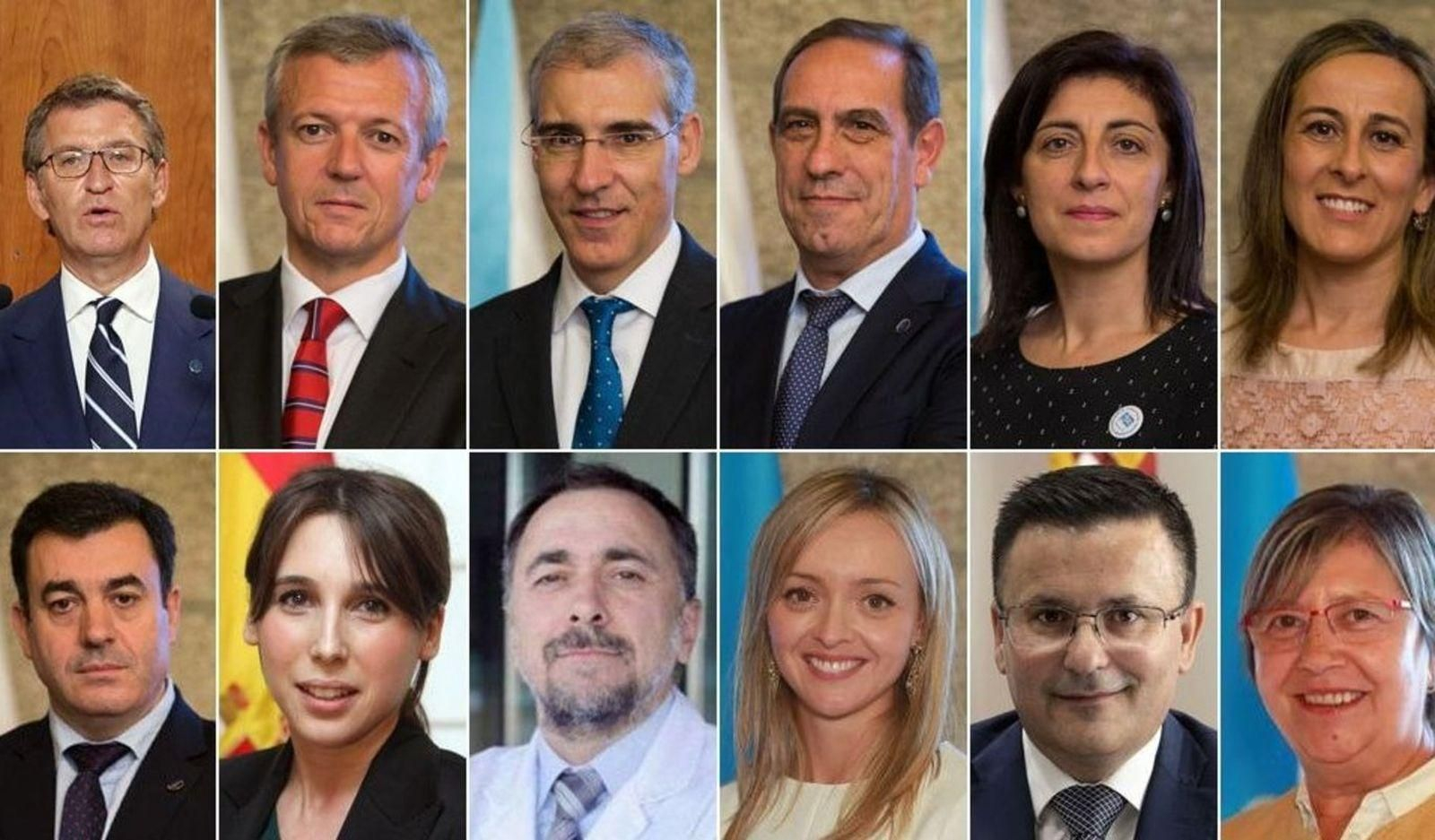 Núñez Feijóo, Alfonso Rueda, Francisco Conde, Valeriano Martínez, Ángeles Vázquez, Ethel Vázquez, Román Rodríguez, María Jesús Lorenzana, Julio García Comesaña, Fabiola García, José González y Rosa Quintana.