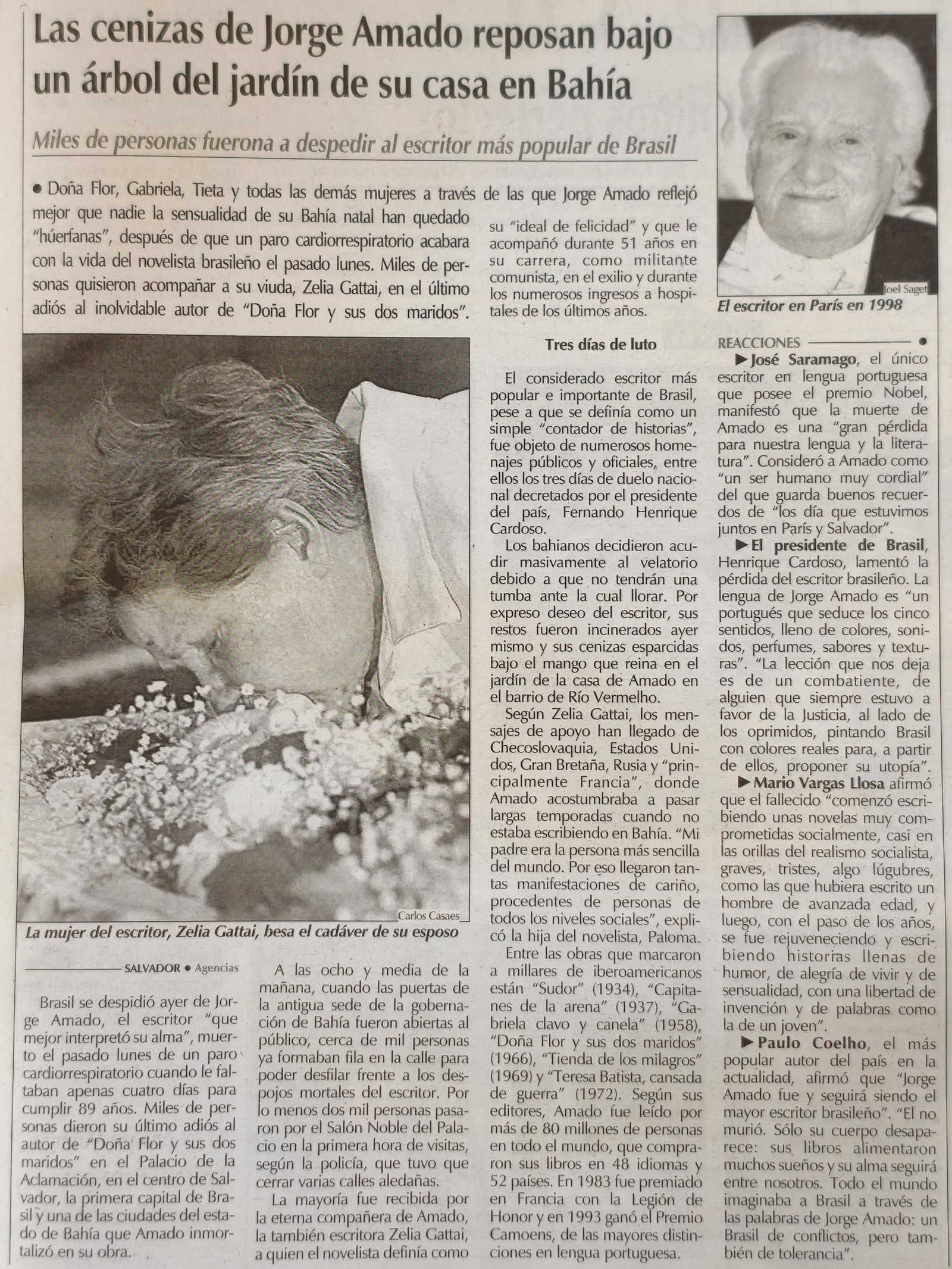 Noticias escaneadas del periódico La Región del 2001.