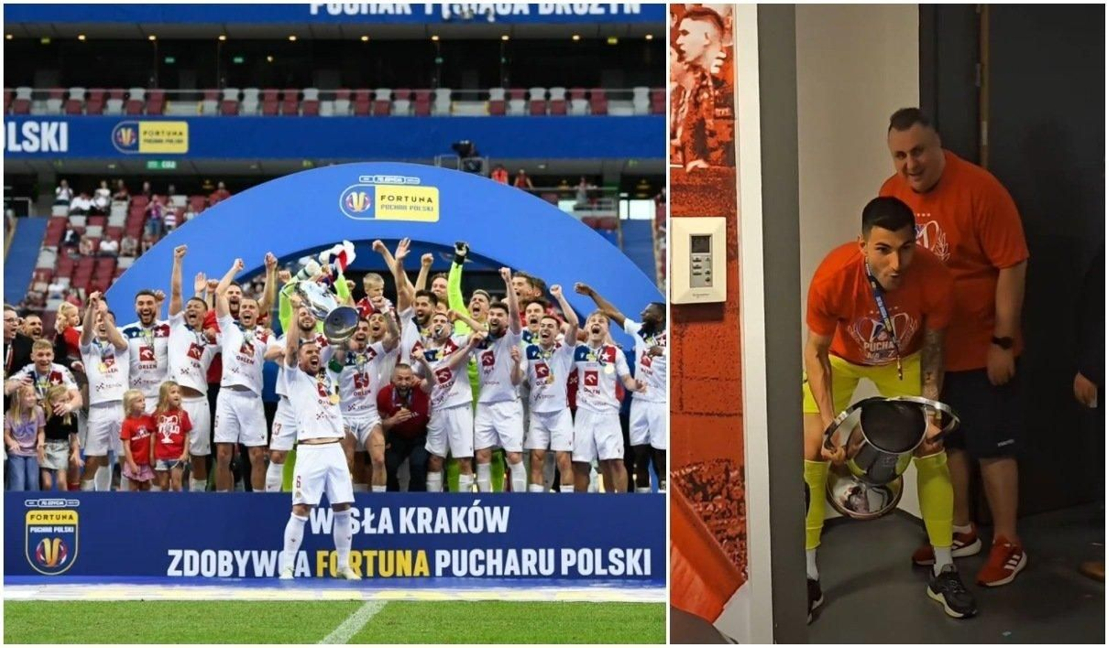 El Wisla de Cracovia, con el ourensano Álvaro Ratón, campeón de la Copa polaca.