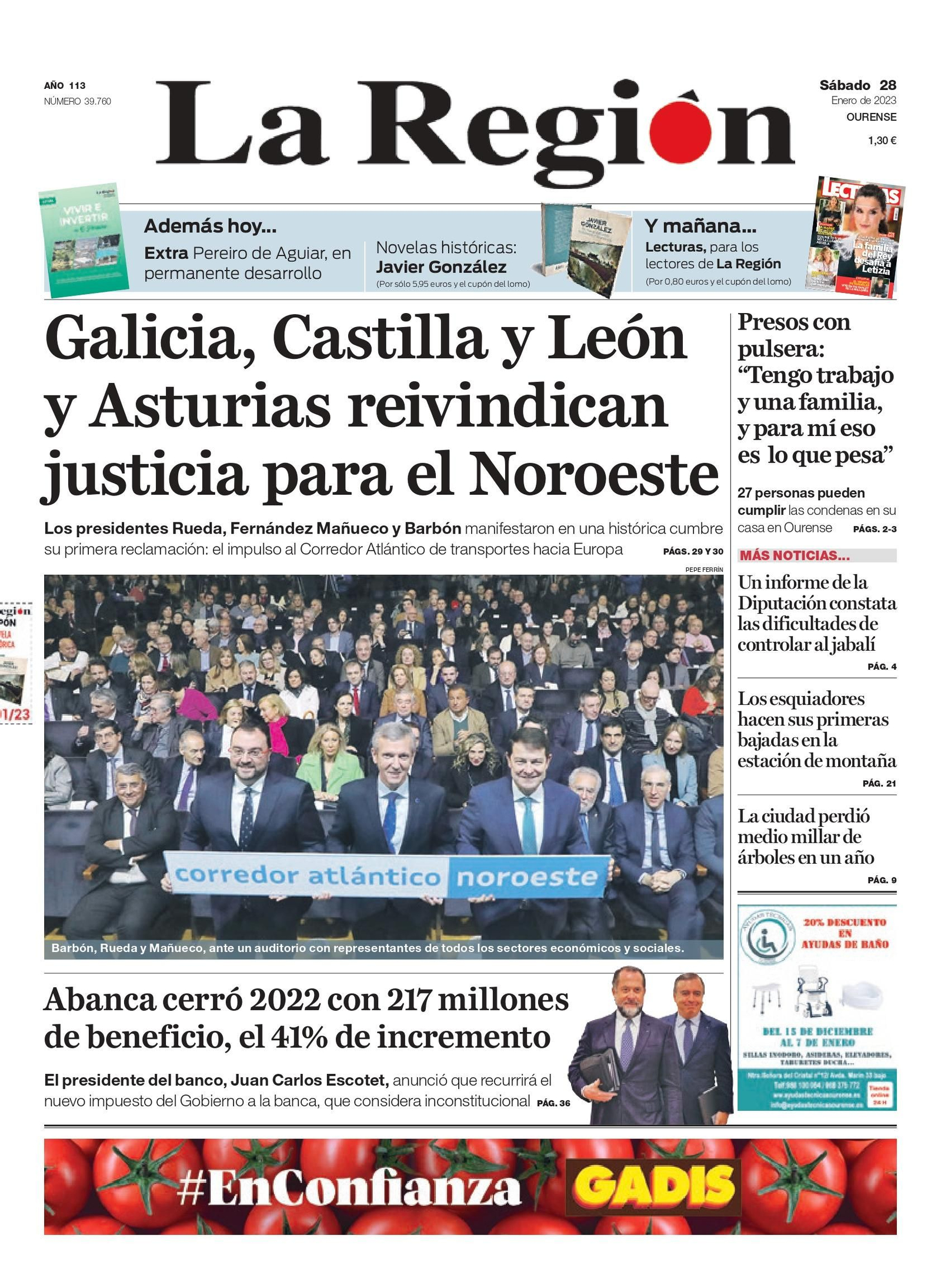 Portada de La Región