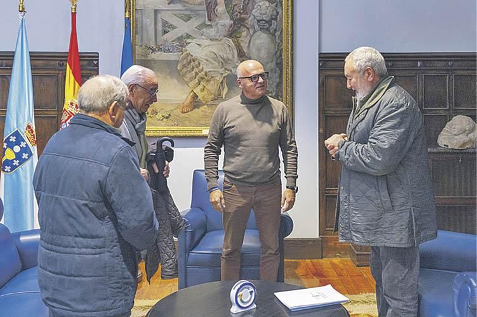 Baltar, junto a la directiva de la asociación de la Vía da Plata.