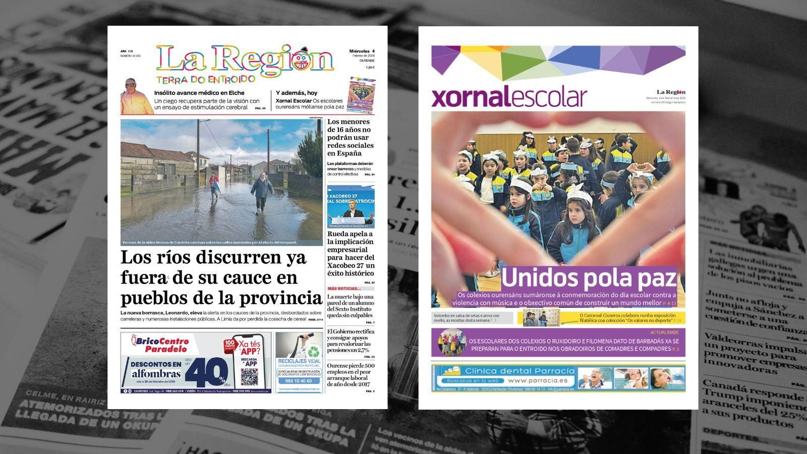 Los titulares de hoy, miércoles 4 de febrero, en La Región