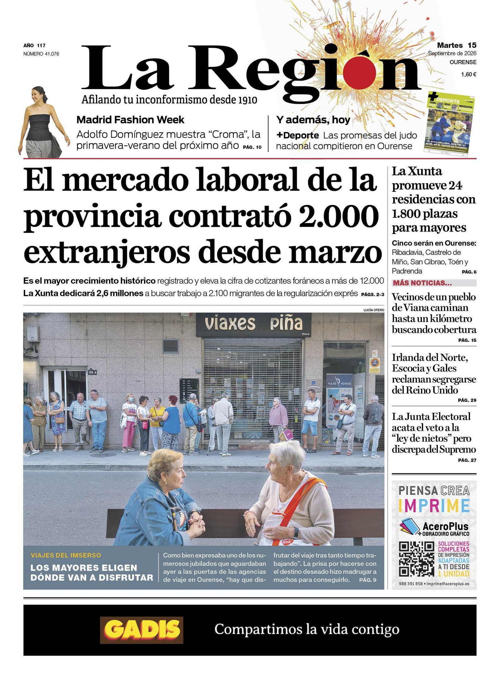 Los titulares de La Región del 15 de septiembre