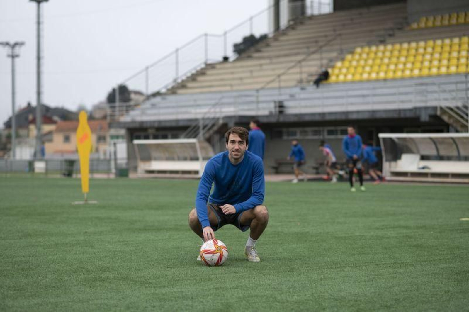 El cántabro Rubén Sánchez, ayer en su primer entrenamiento en Oira (MARTIÑO PINAL)