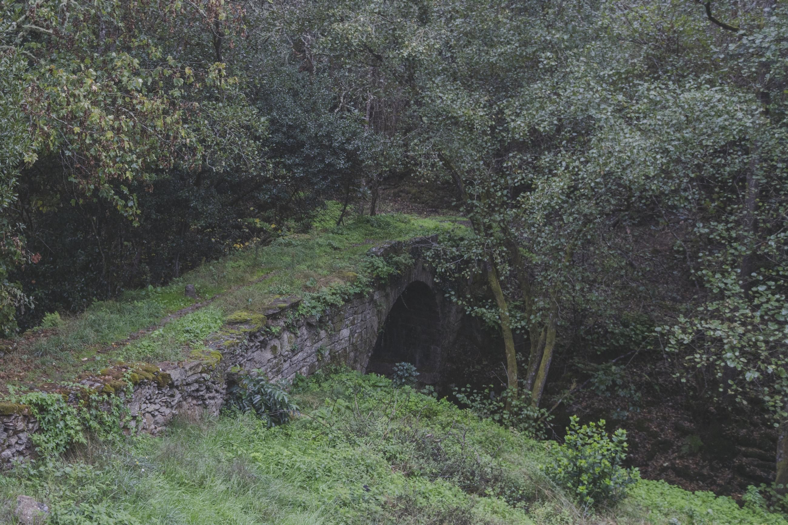 Galería | A Teixeira cierra al paso el puente medieval de Lumeares por riesgo de derrumbe