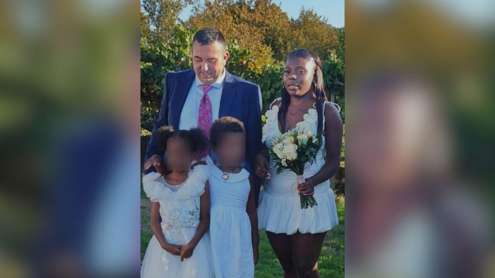 La pareja protagonista de la boda el sábado pasado en Gomesende.
