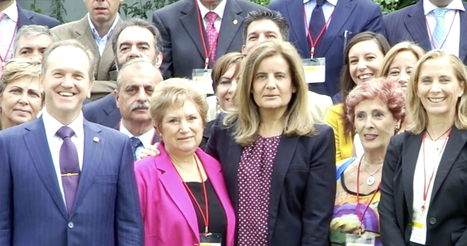 La entonces ministra, Fátima Báñez, durante el pleno del CGCEE en 2014