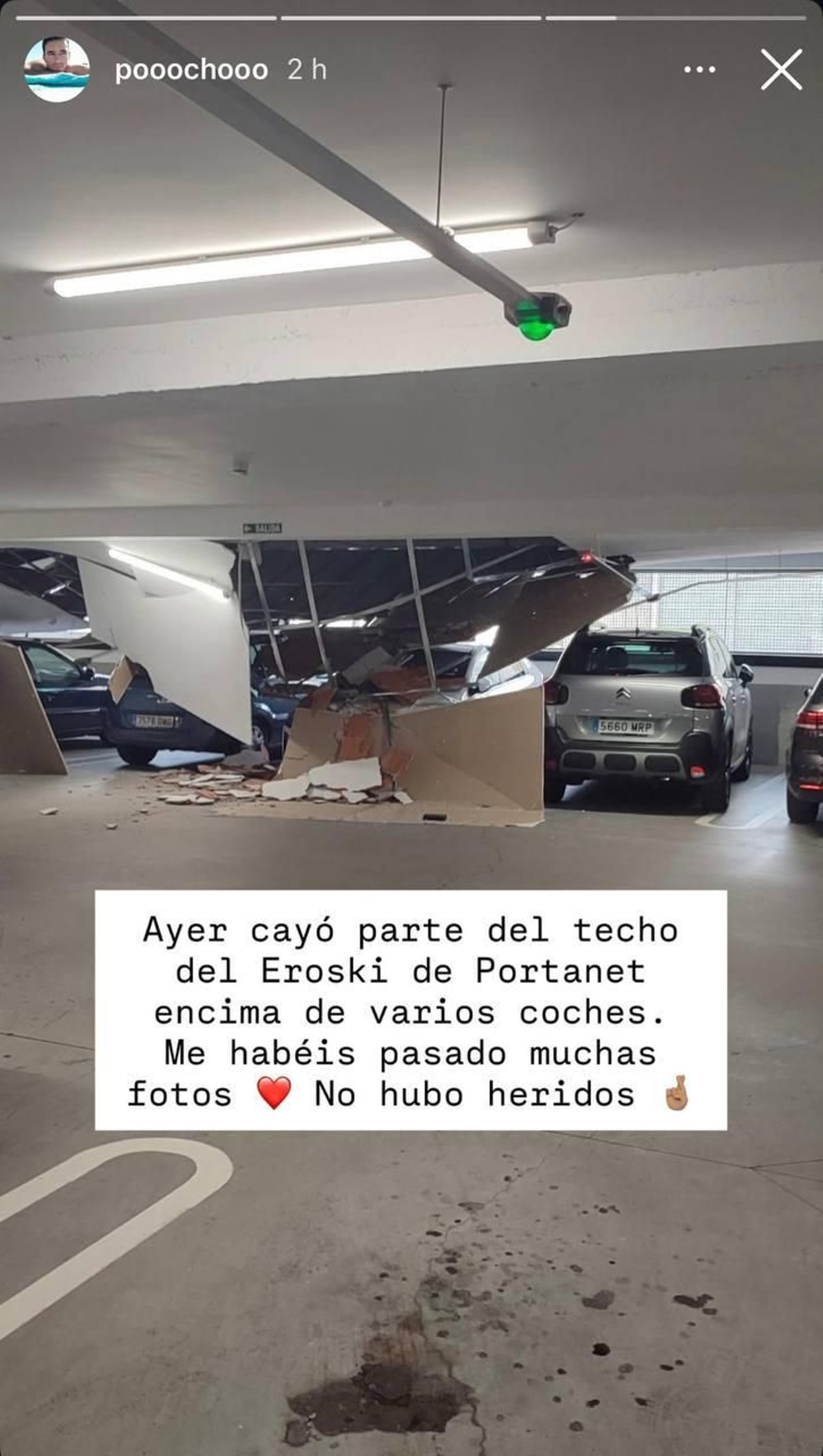 Imagen en la que se aprecia el destrozo compartida por Pedro Davila.