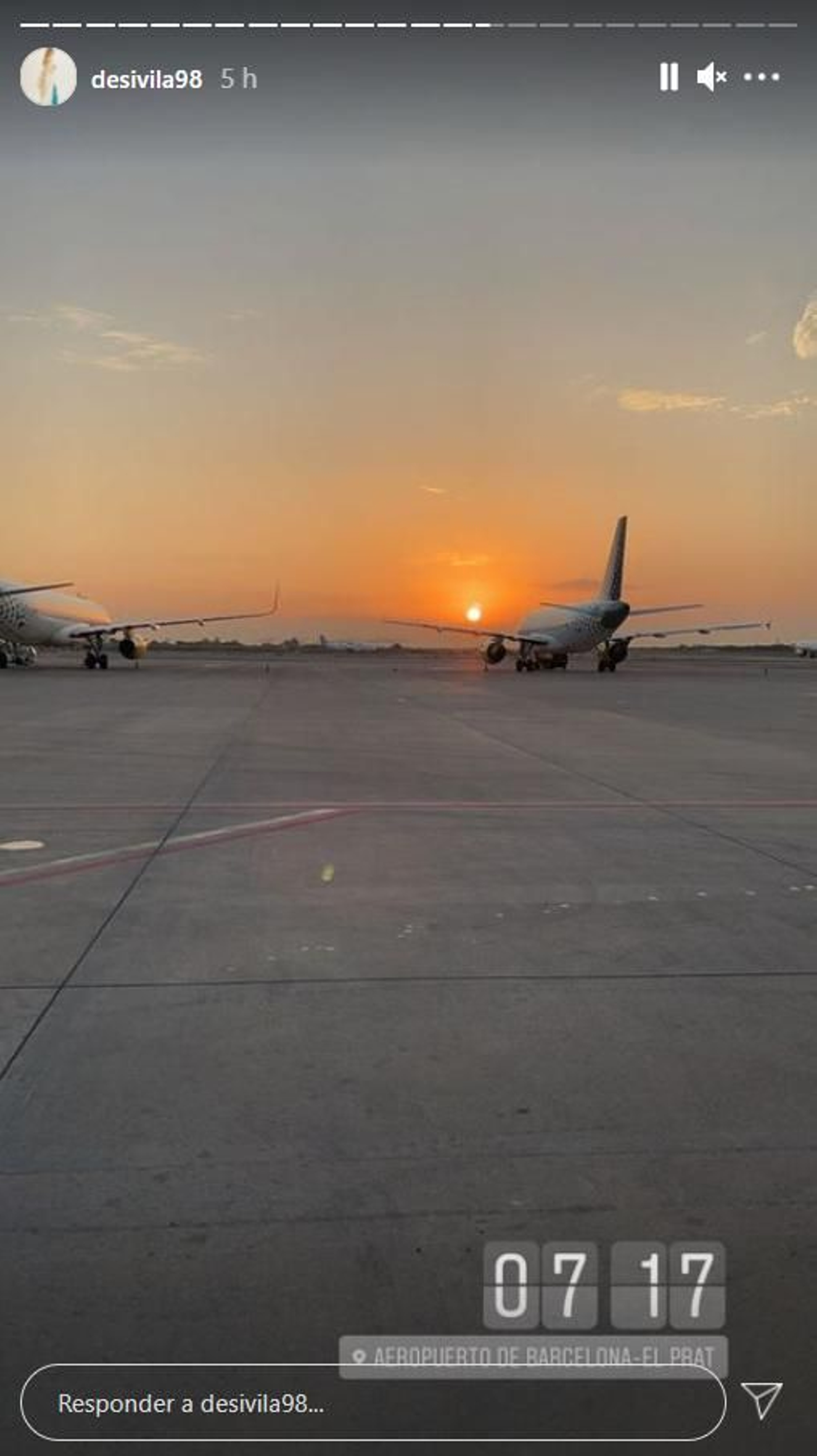 Story de Desirée Vila en Instagram a punto de partir a Madrid para coger un vuelo con destino a Tokio // @desivila98