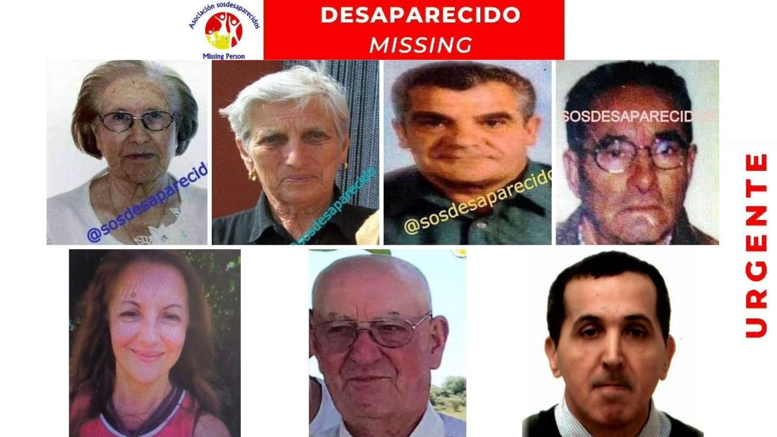 Personas buscadas en la provincia que figuran en la web de SOS Desaparecidos.