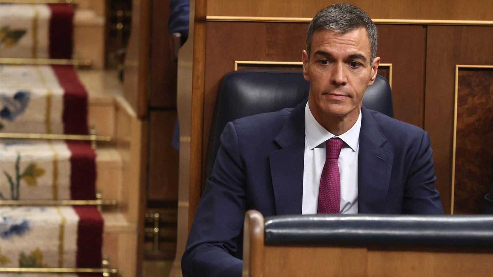 El presidente del Gobierno, Pedro Sánchez, durante una sesión plenaria en el Congreso de los Diputados.