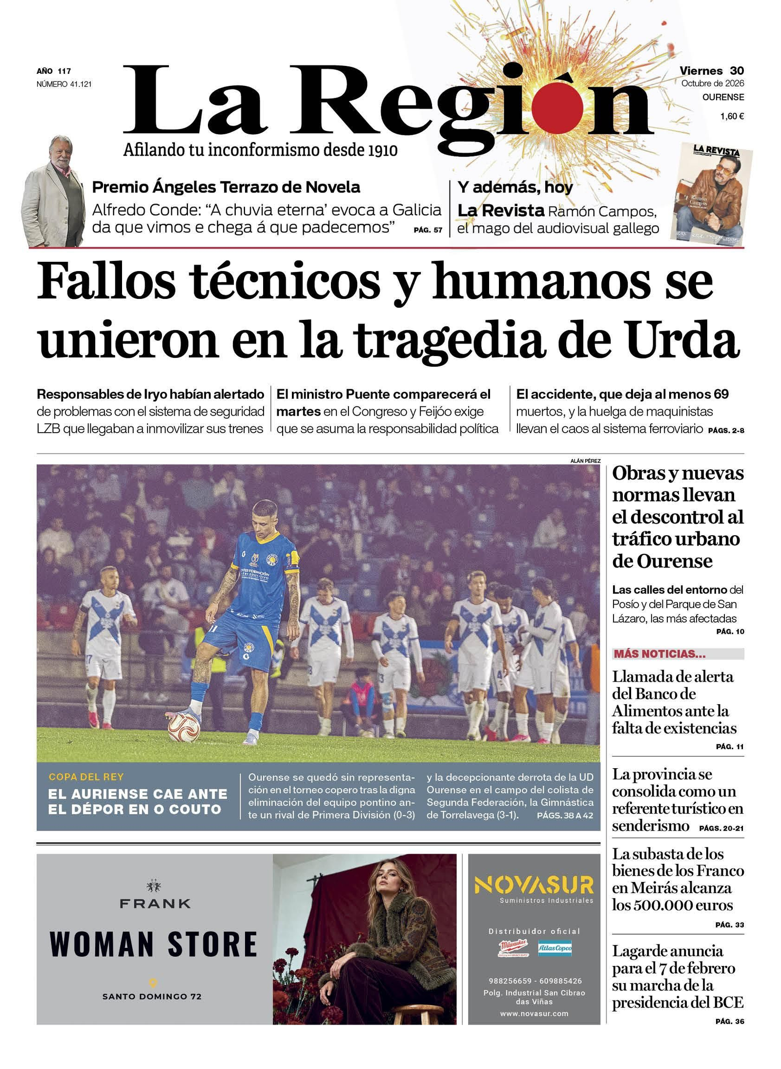 Los titulares de La Región de este viernes, 30 de octubre.