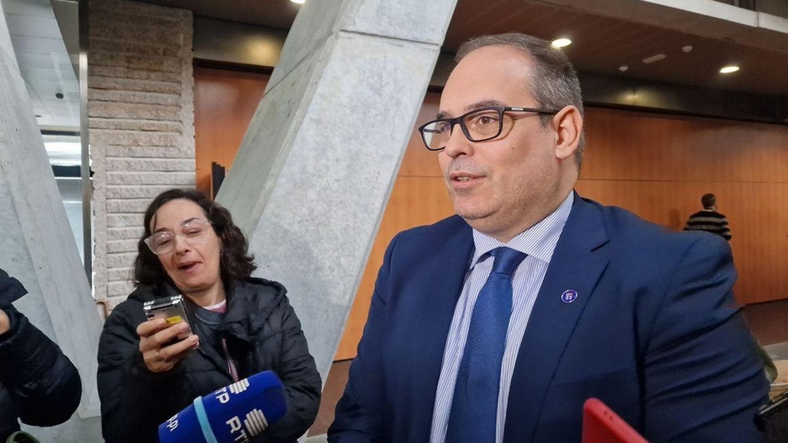 José Ruiz, comisionado del Gobierno para el Corredor Atlántico ferroviario, ayer en Porriño.