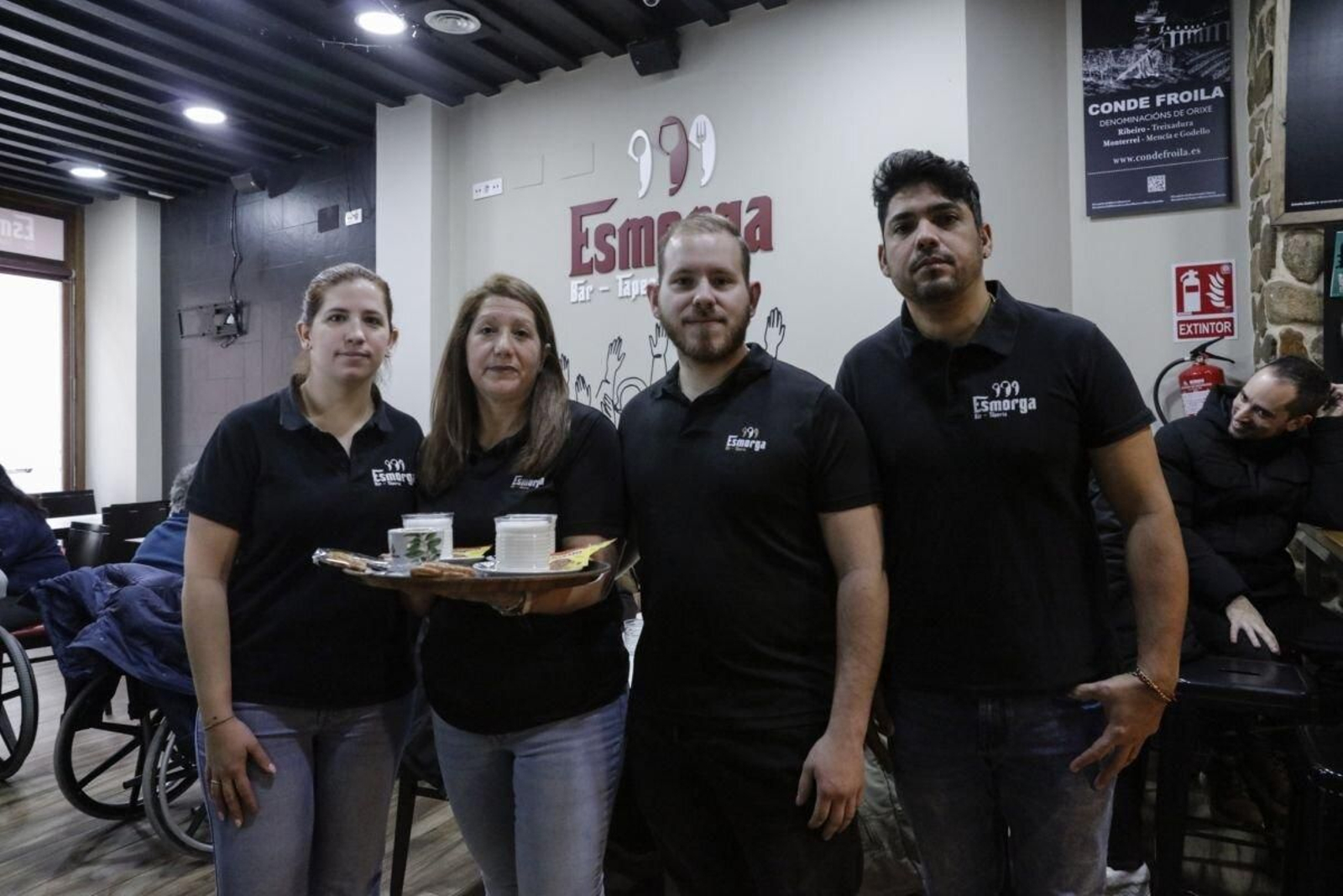 Nahomi, Rosa, Miguel  y Carlos en Esmorga, en Celanova.