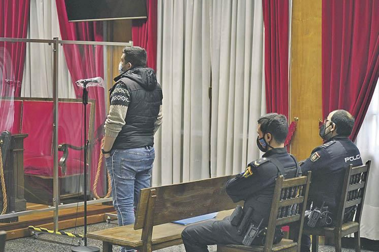 Javier B.Q durante el juicio.