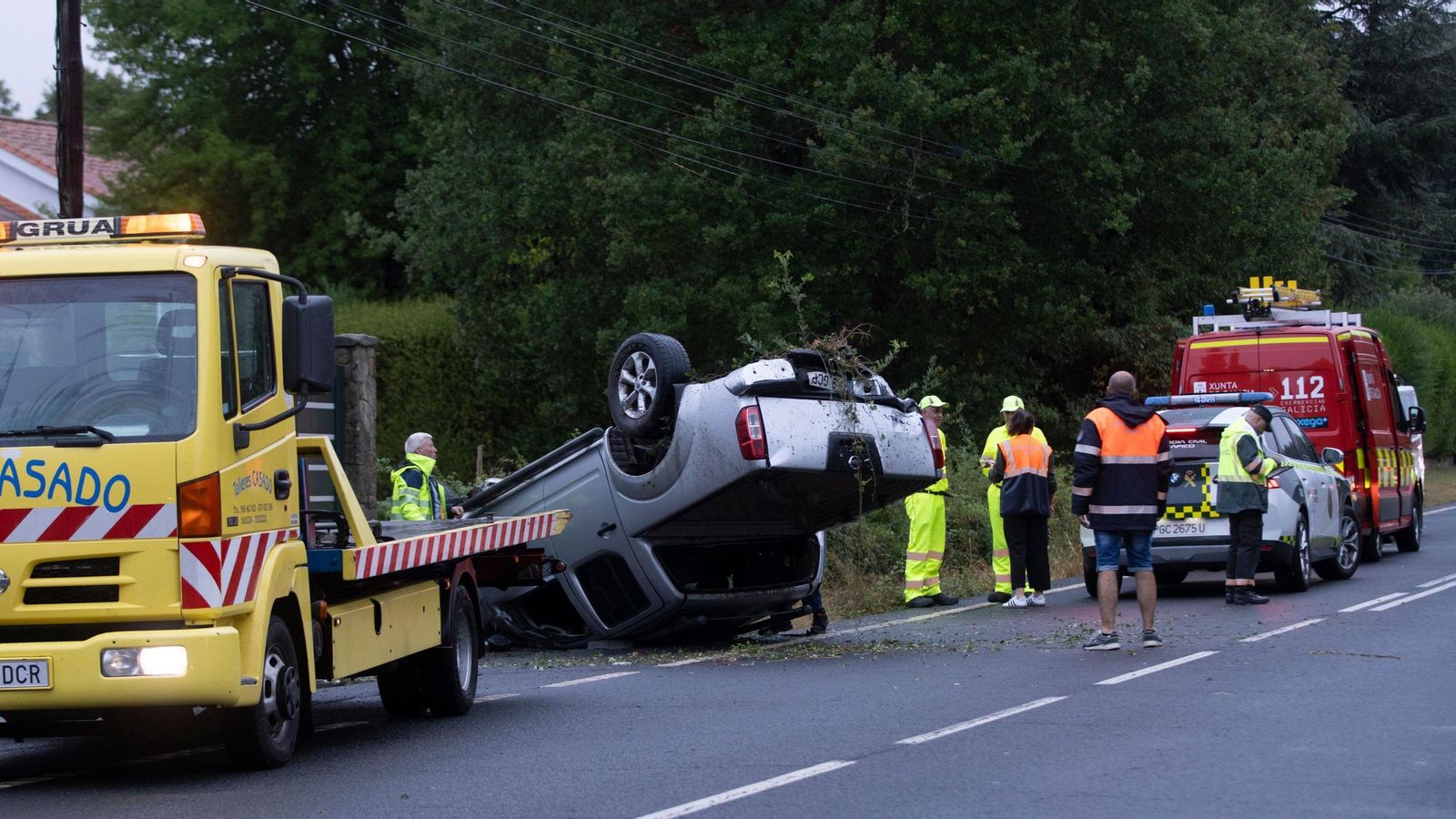 El dispositivo que participó en la asistencia del accidente.